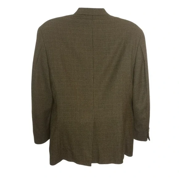 Chaps Mens 40R Houndstooth New Wool Sport Coat Blazer 2 Button Career Brown Fall - Picture 2 of 8